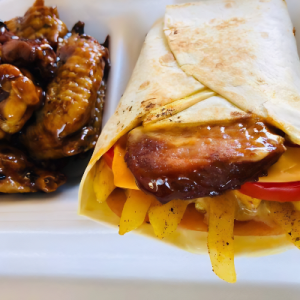 1 Wrap with Fries And Wings