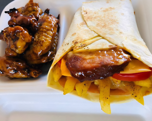 1 Wrap with Fries And Wings