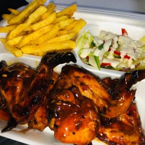 Wings With Fries & Salad
