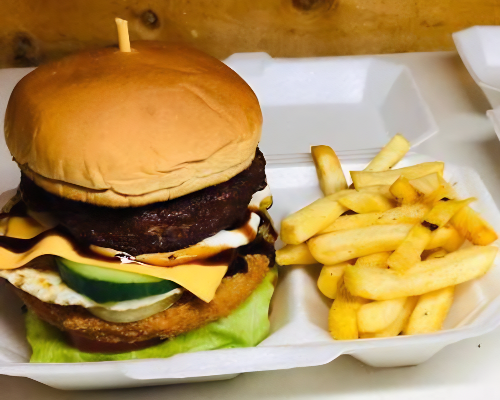 Egg, Double Patty, Cheese & Fries