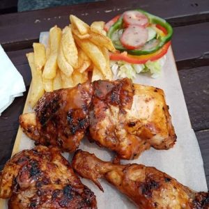 Half Smoked Chicken With Fries & Salad