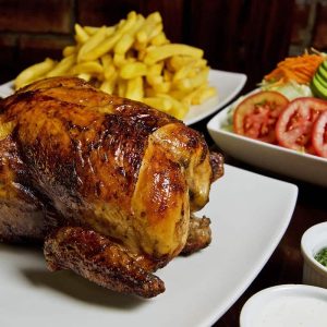 Fully Smoked Chicken With Fries & Salad