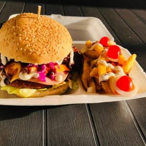 Patty, Ham, Cheese, 500g Ribs & Fries